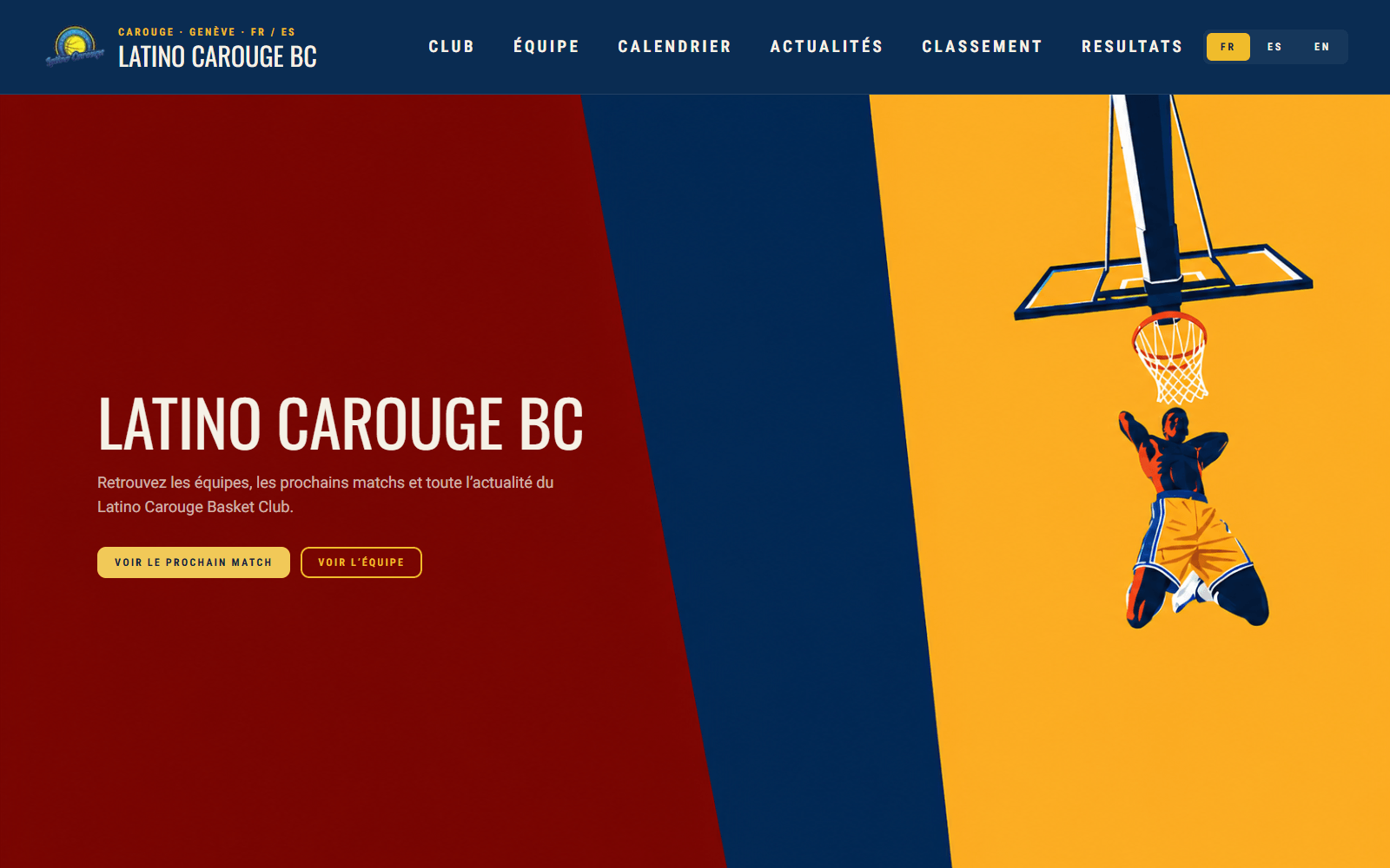 Latino Carouge Basketball Club website hero designed and built by Dani Oncins Roca